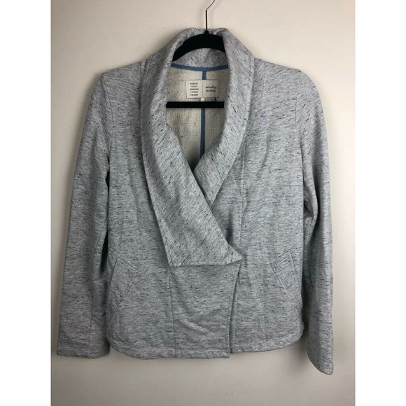 Anthropologie Saturday Sunday Womens Jacket Heather Gray Pockets Shawl‎ Collar S - Picture 1 of 10